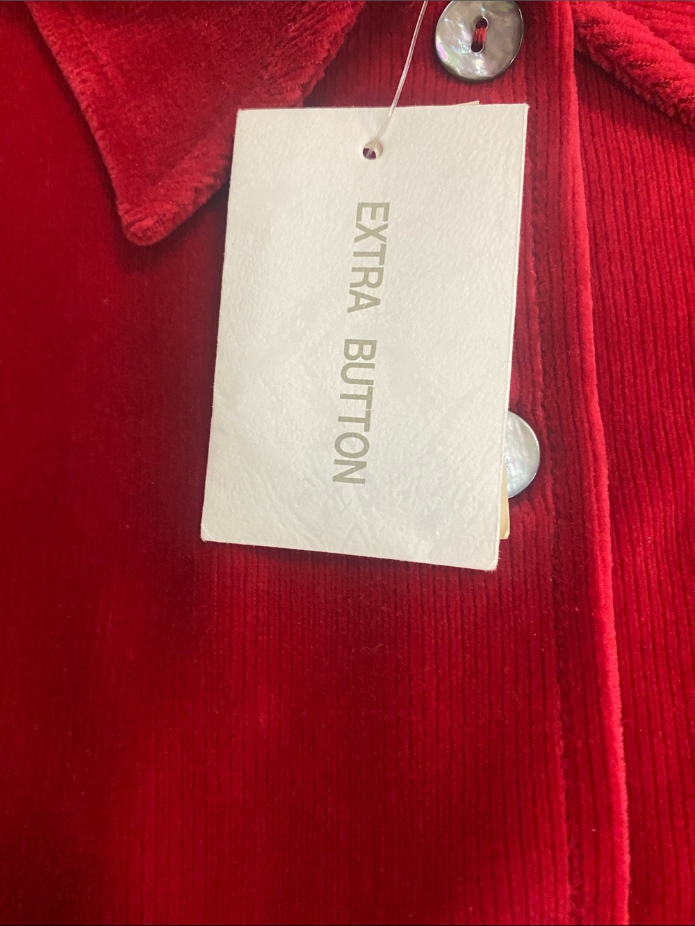 Charter Club Red Velour Button-Front Jacket - Picture 4 of 9